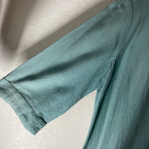 Soft Surroundings‎ Loose-Fit Seafoam Green Tunic Top With 3/4 Sleeves Pocket - Picture 4 of 12